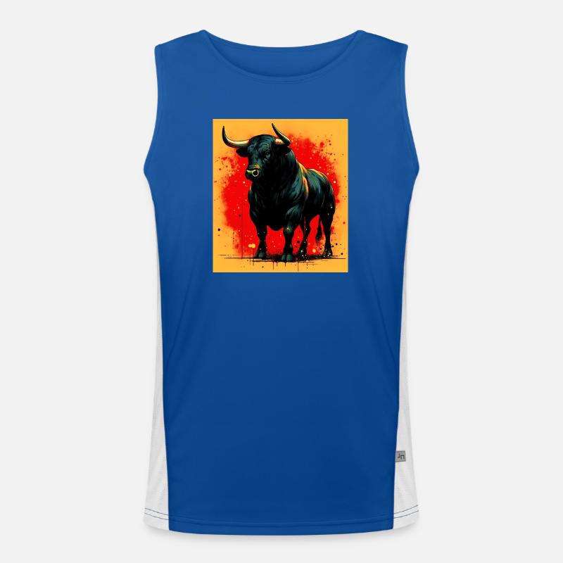 bull - Men's Functional Contrast Tank Top  - royal/white