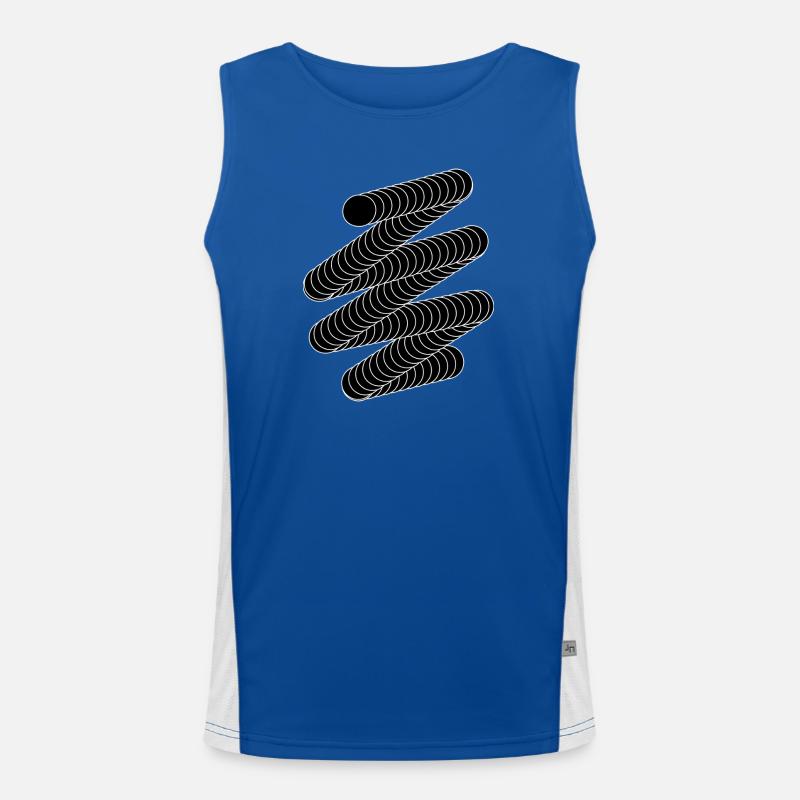 Modern Spiral Pattern Design - Men's Functional Contrast Tank Top - royal/white