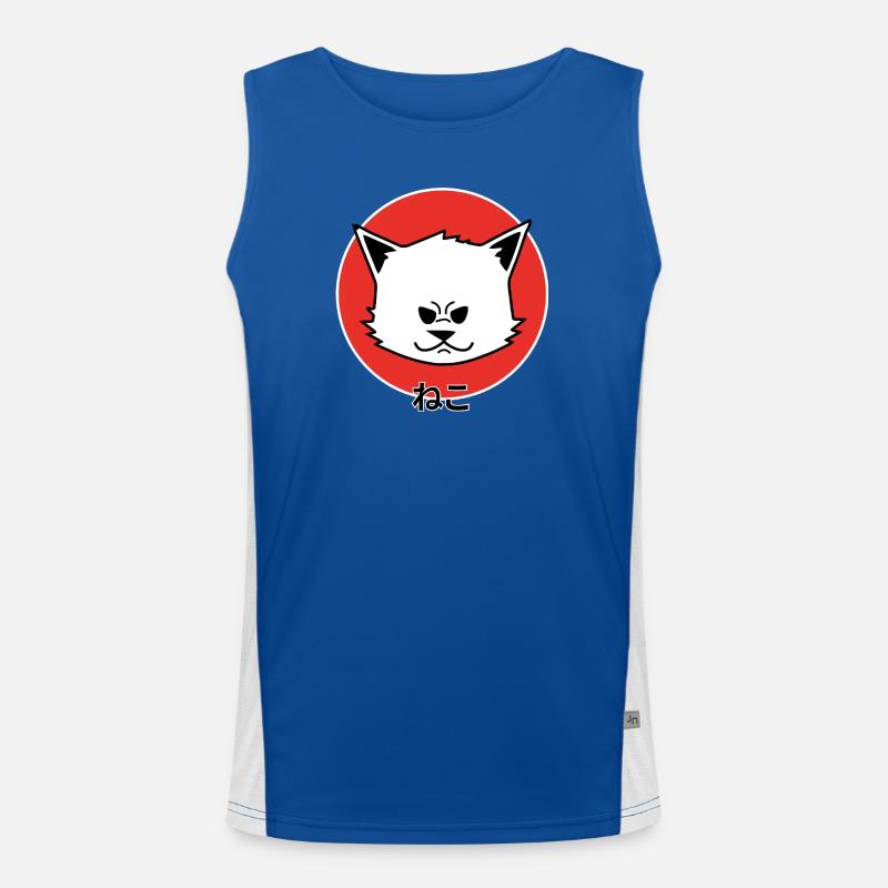 Katze Neko Japanisch Funktionelles Kontrast-Tank Top für Männer 