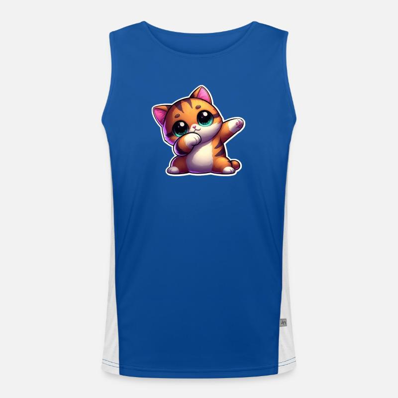 Cute kitten with big expressive eyes Men's Functional Contrast Tank Top 