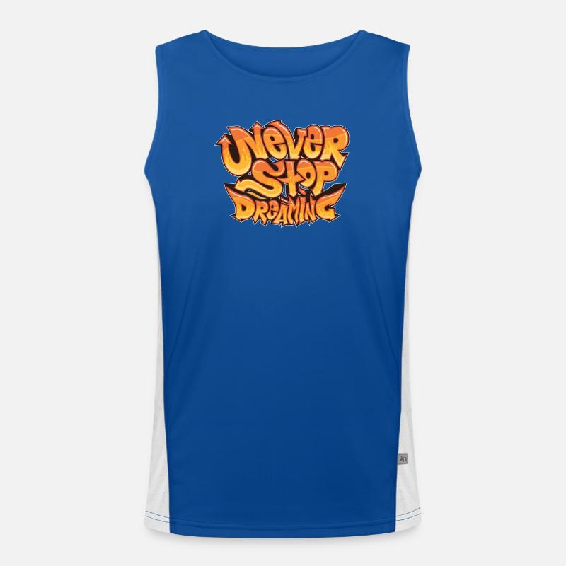 Never Stop Dreaming Funktionelles Kontrast-Tank Top für Männer 