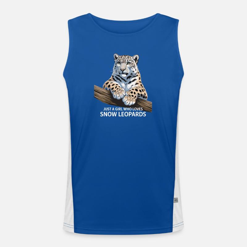 Eisschneeleopard mit liebevollem Blick - Men's Functional Contrast Tank Top - royal/white