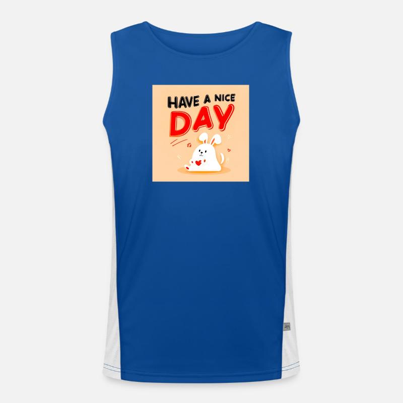 Cute bunny design with positive message Men's Functional Contrast Tank Top 