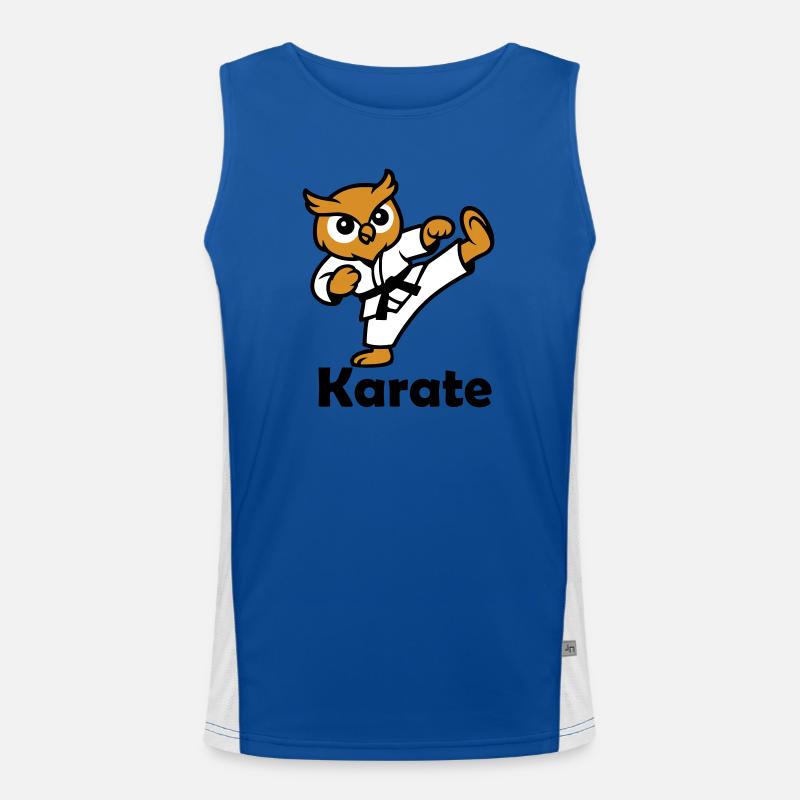 Karate Eule Funktionelles Kontrast-Tank Top für Männer 