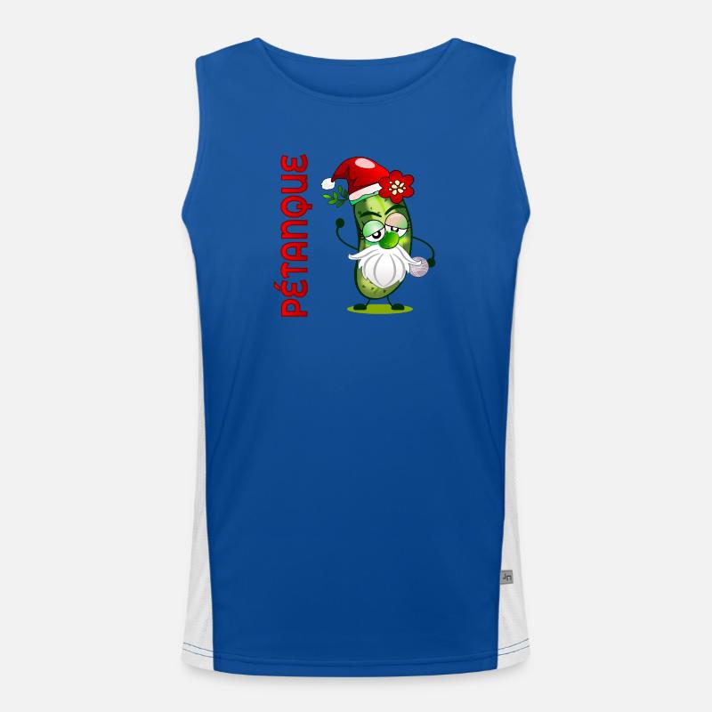 Weihnachts-Petanque-Boule-Gurken Funktionelles Kontrast-Tank Top für Männer 