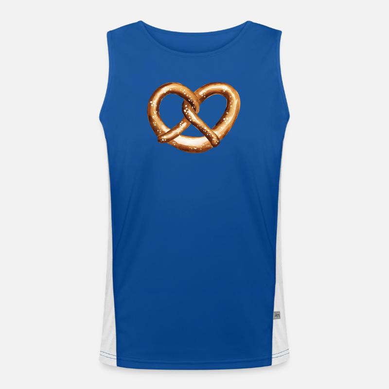 Heart Shaped Pretzel Men's Functional Contrast Tank Top 