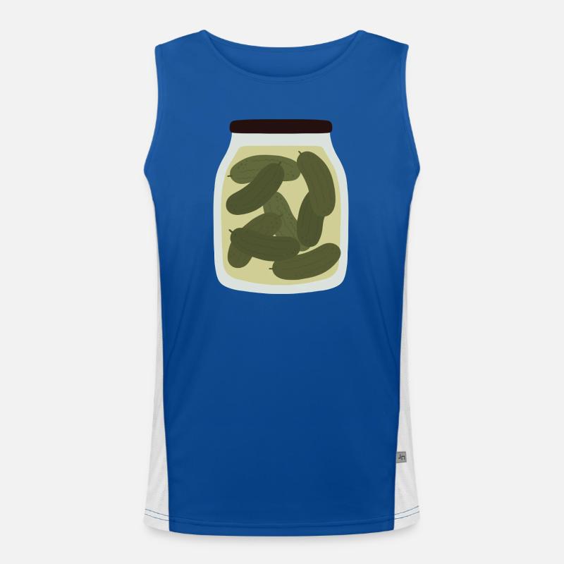 Vintage eingelegte Gurke Glas Design Funktionelles Kontrast-Tank Top für Männer 