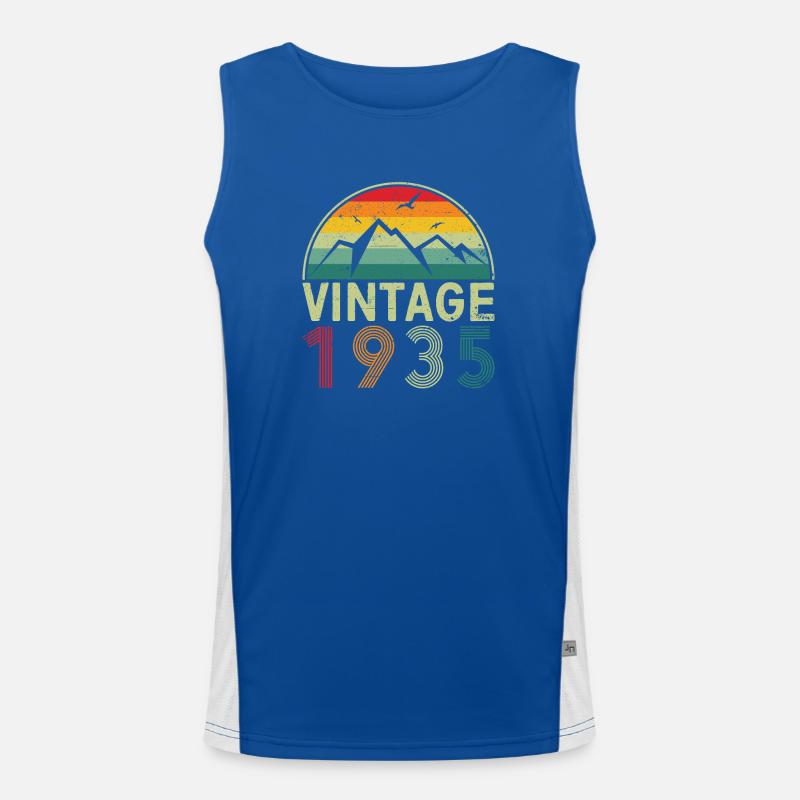Retro Mountain Range Vintage Design Men's Functional Contrast Tank Top 