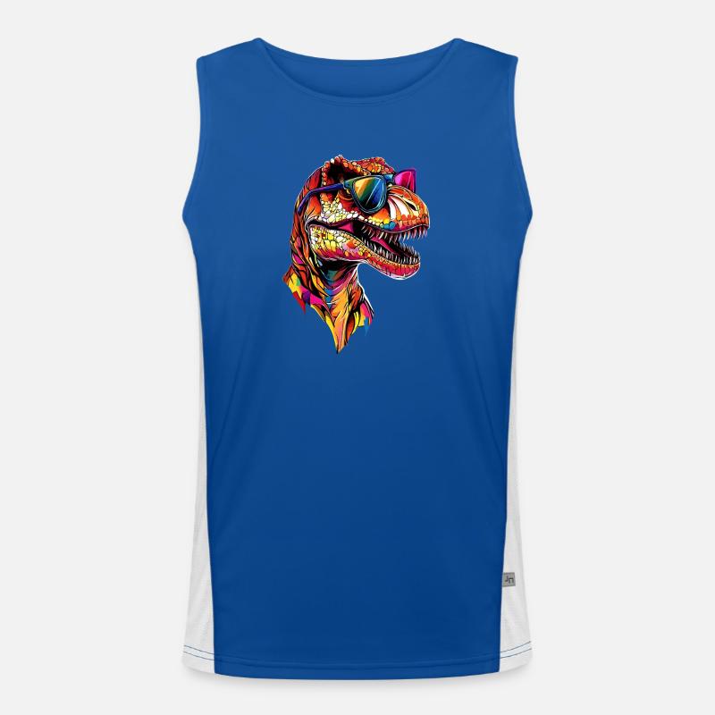 T-Rex Tyrannosaurus Rex Dino Daddy Dinosaurier Funktionelles Kontrast-Tank Top für Männer 