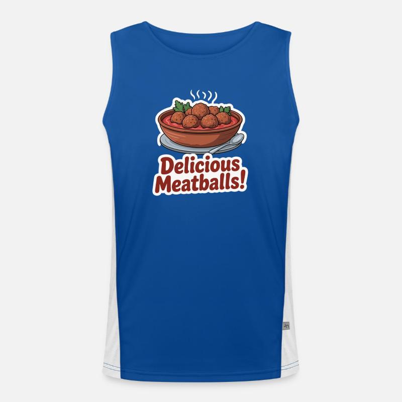 Köstliche Fleischbällchen-Illustration Funktionelles Kontrast-Tank Top für Männer 
