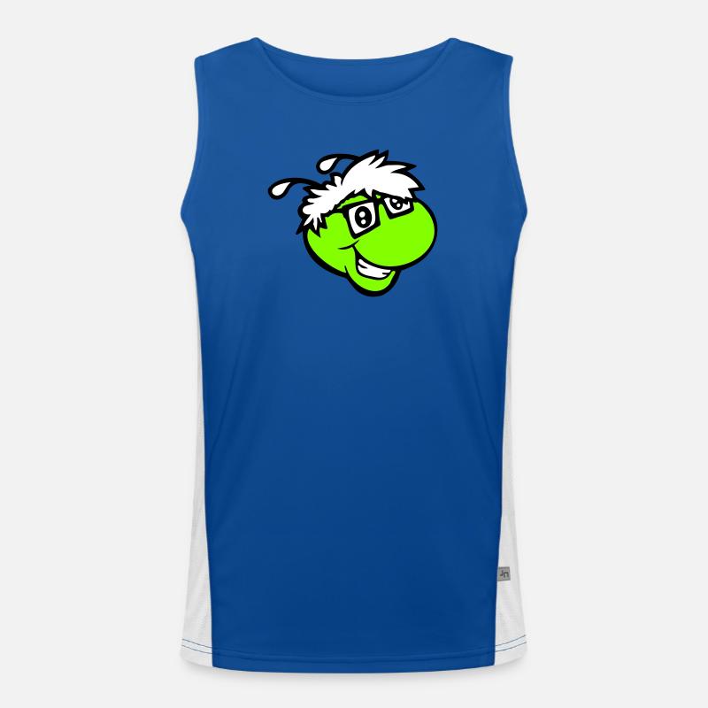 Nerd Caterpillar Intelligent Geek Worm Horn-rimmed Glasses Smart Men's Functional Contrast Tank Top 