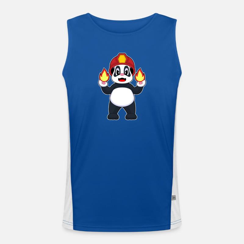 Panda Firefighter Fire Fire Department Men's Functional Contrast Tank Top 