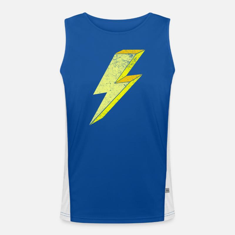 Lightning symbol stain design on clothes 3D Men's Functional Contrast Tank Top 
