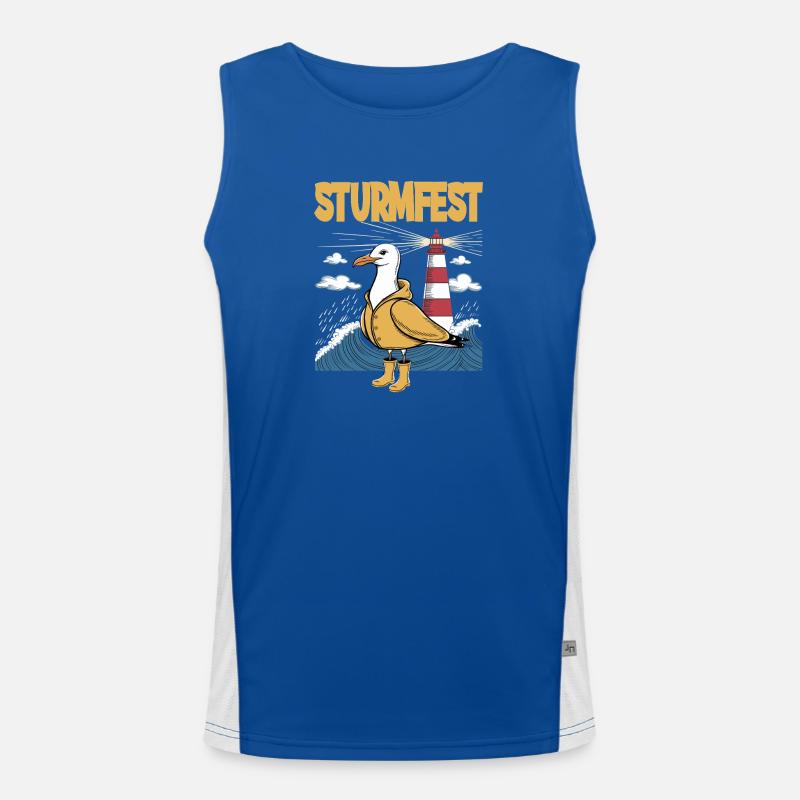 Lighthouse Melody with Seagull Men's Functional Contrast Tank Top 