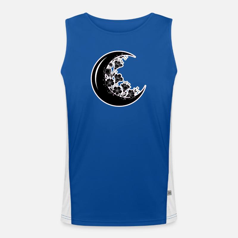 Illustration florale de la phase de lune Débardeur respirant contrasté Homme 