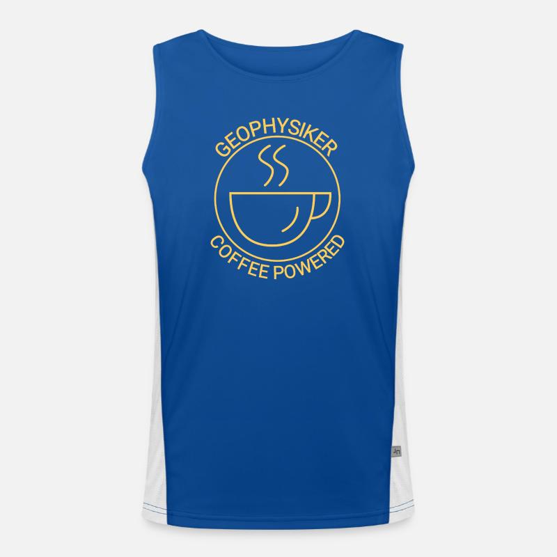 Geophysicist Coffee Powered Geophysics Men's Functional Contrast Tank Top 