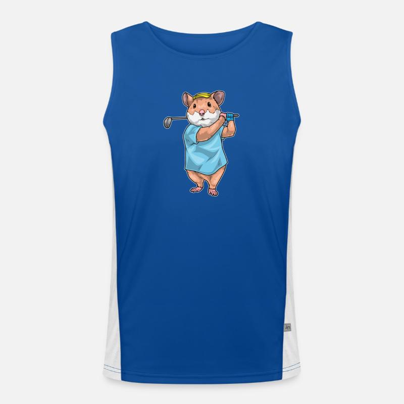 Hamster Golf Golfschläger Funktionelles Kontrast-Tank Top für Männer 