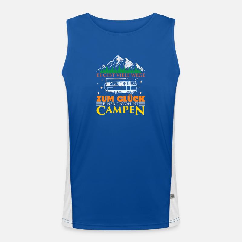 Camper Camping Wohnwagen Spruch Funktionelles Kontrast-Tank Top für Männer 
