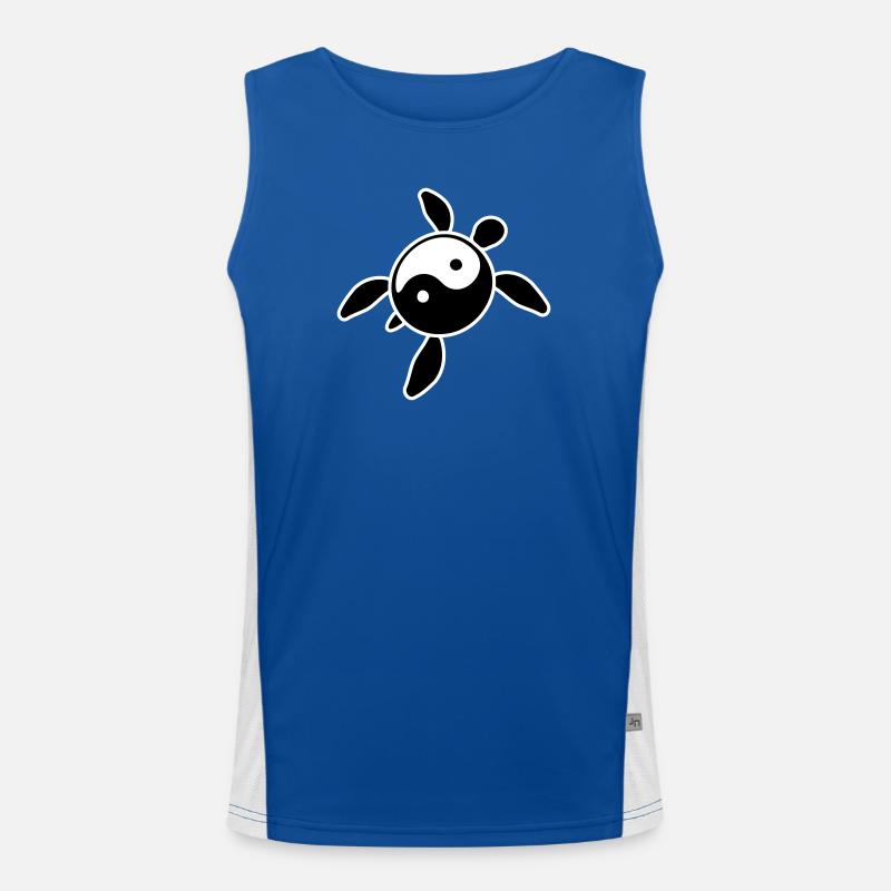 Schildkröten Panzer Yin Yang Symbol Gleichgewicht Funktionelles Kontrast-Tank Top für Männer 