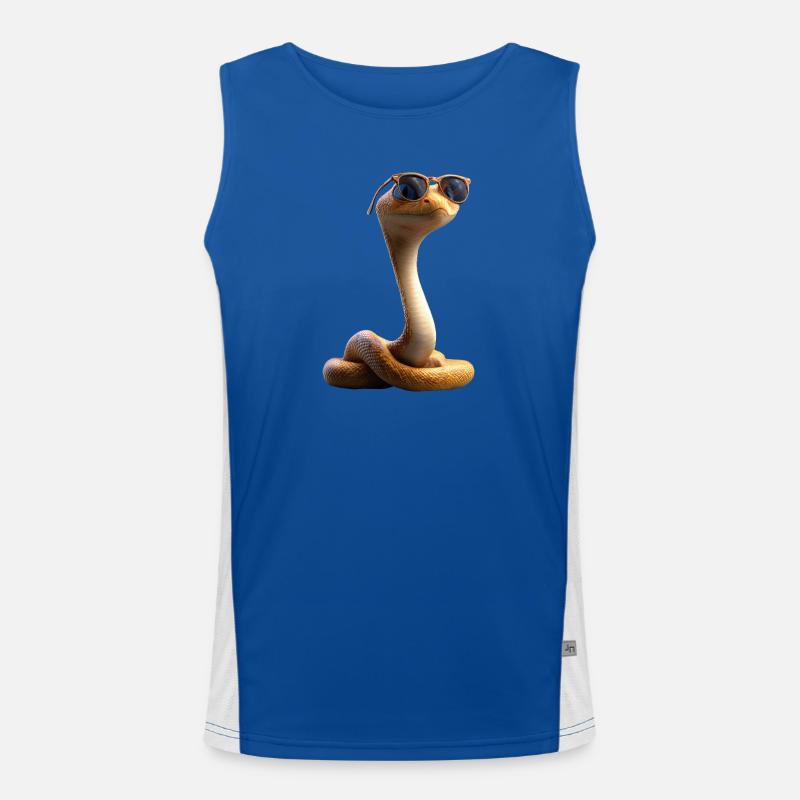 snake, python, cobra, rattlesnake, snakes - Men's Functional Contrast Tank Top  - royal/white