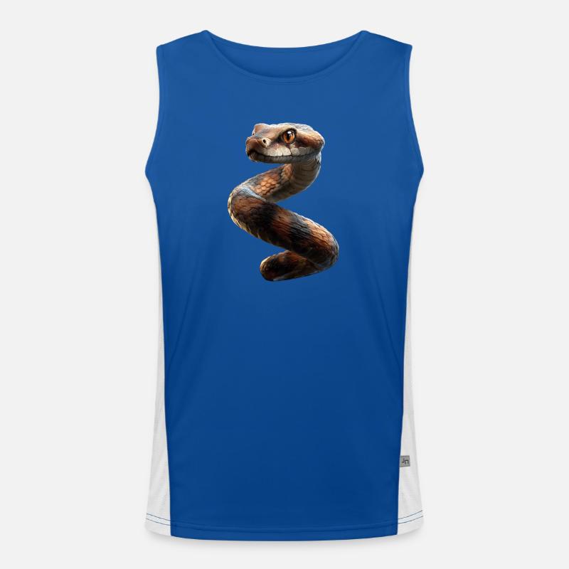 snake, python, cobra, rattlesnake, snakes - Men's Functional Contrast Tank Top  - royal/white