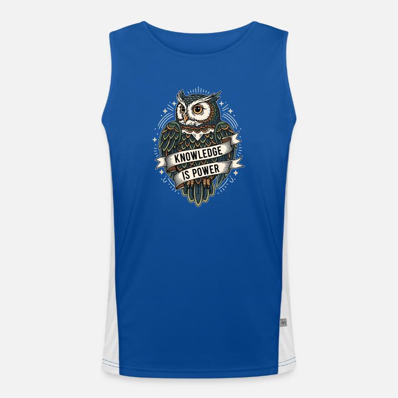 Knowledge Is Power Owl Men's Functional Contrast Tank Top 