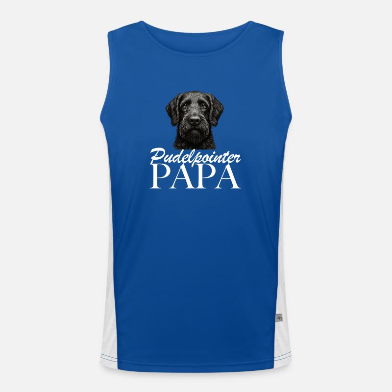Poodle Pointer Dad - Men's Functional Contrast Tank Top  - royal/white
