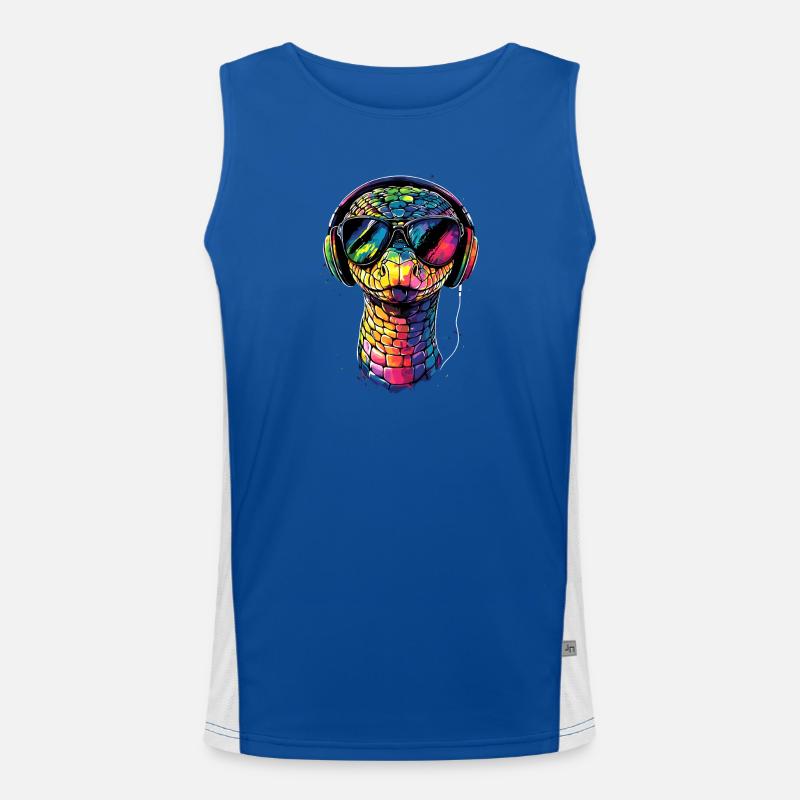 Schlange Python Kobra Klapperschlange Schlangen - Funktionelles Kontrast-Tank Top für Männer - Royal/Weiß