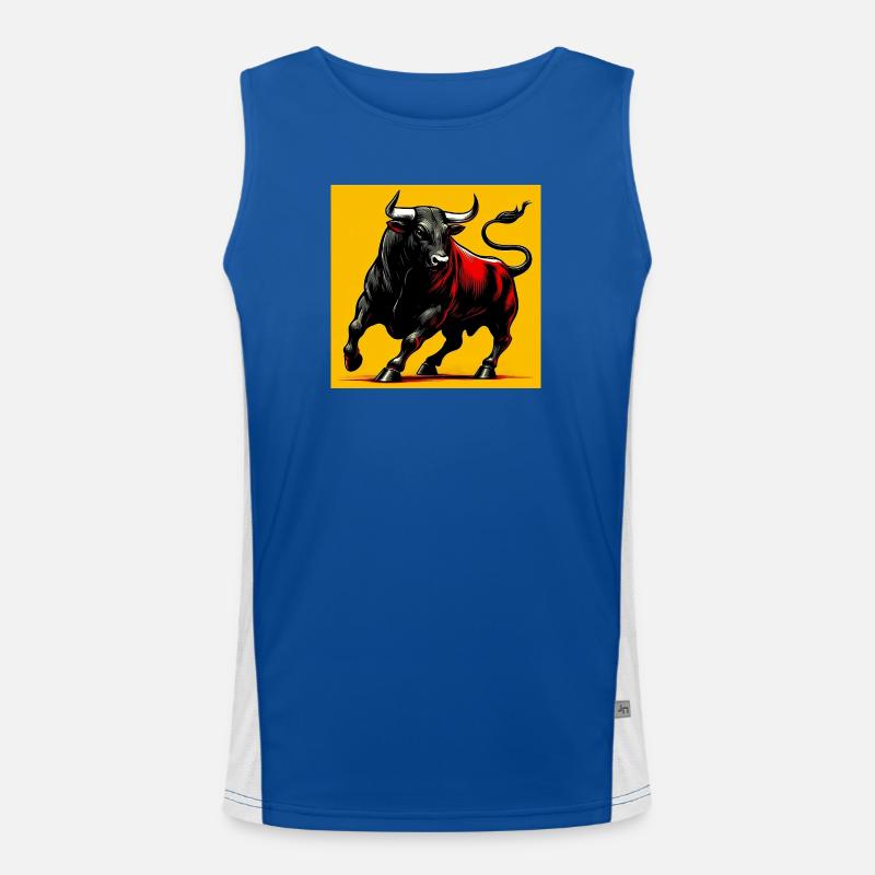 bull - Men's Functional Contrast Tank Top  - royal/white