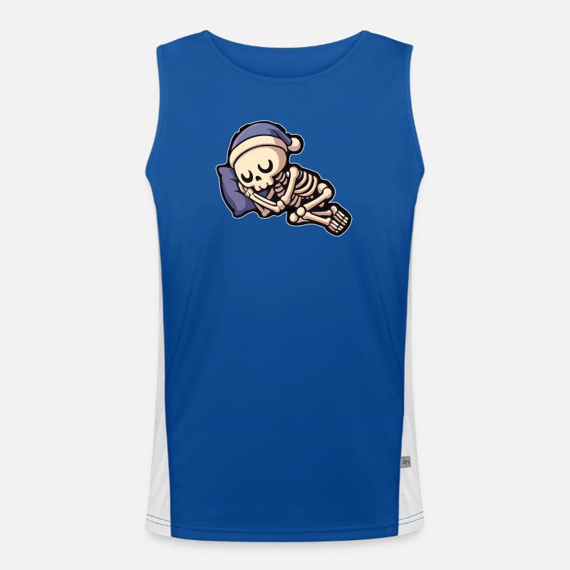 Cute bone sleeper with sleepy cap Men's Functional Contrast Tank Top 