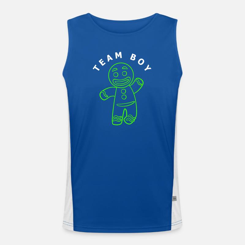 Pregnancy Birth Gingerbread Christmas Men's Functional Contrast Tank Top 