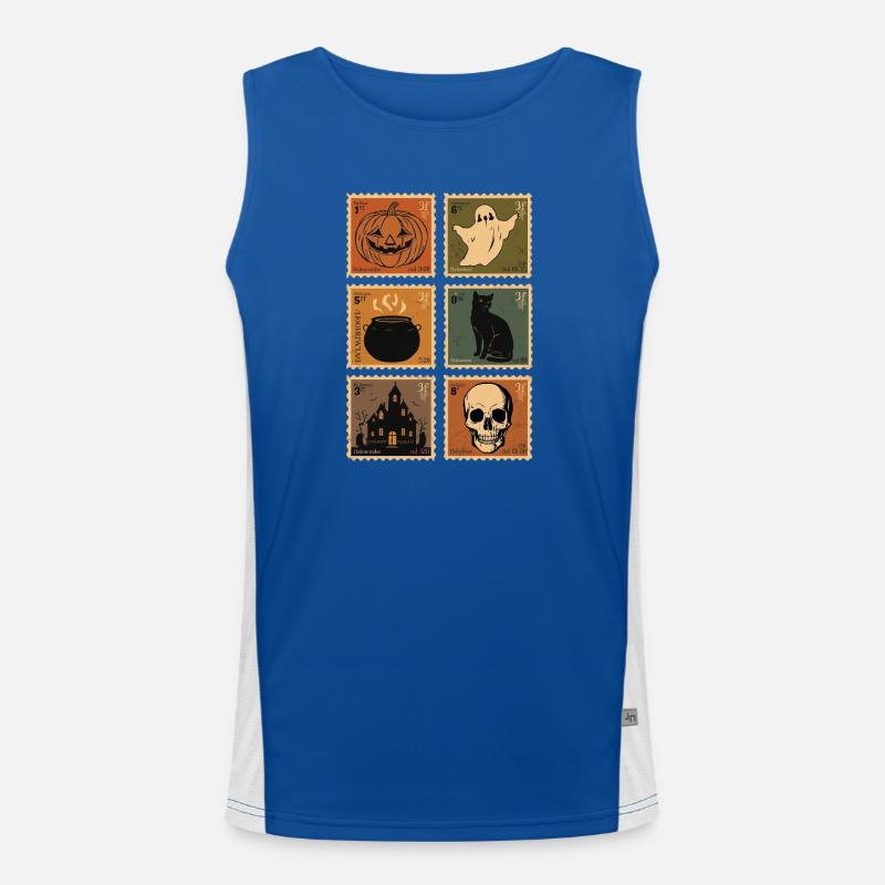 Vintage Halloween Monster Deklination Funktionelles Kontrast-Tank Top für Männer 