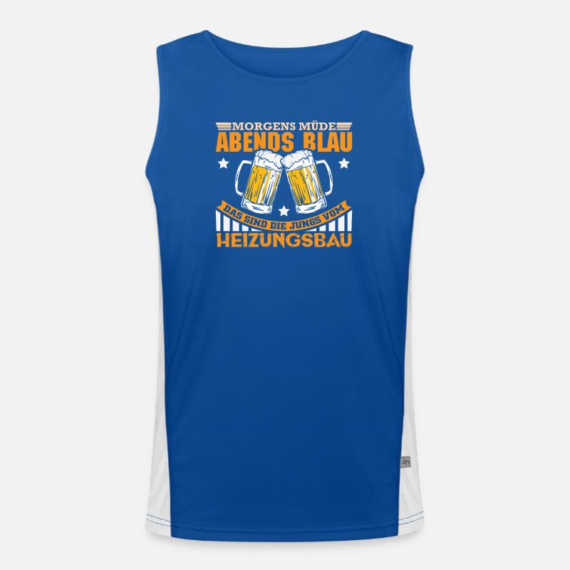 Heating Engineer Heating Construction Plumber Plumber - Men's Functional Contrast Tank Top  - royal/white