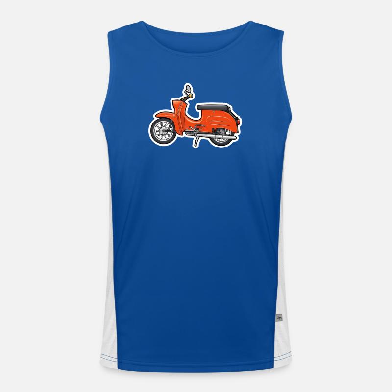 Retro Orange Simson Swallow Design Men's Functional Contrast Tank Top 