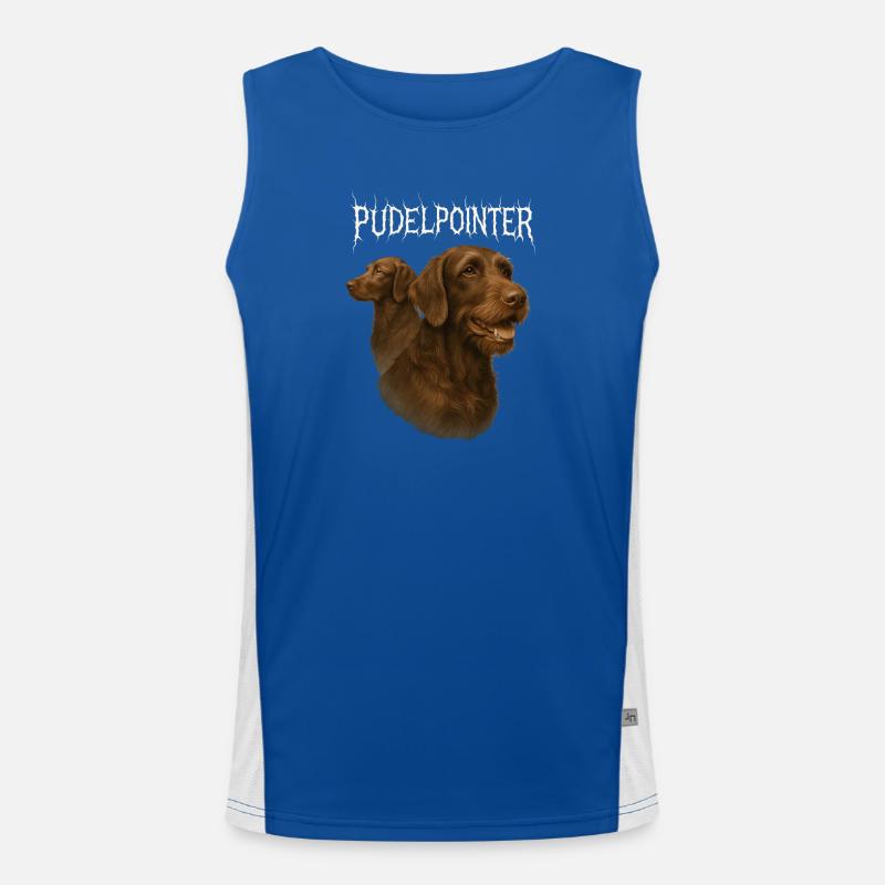 Poodle Pointer - Men's Functional Contrast Tank Top  - royal/white