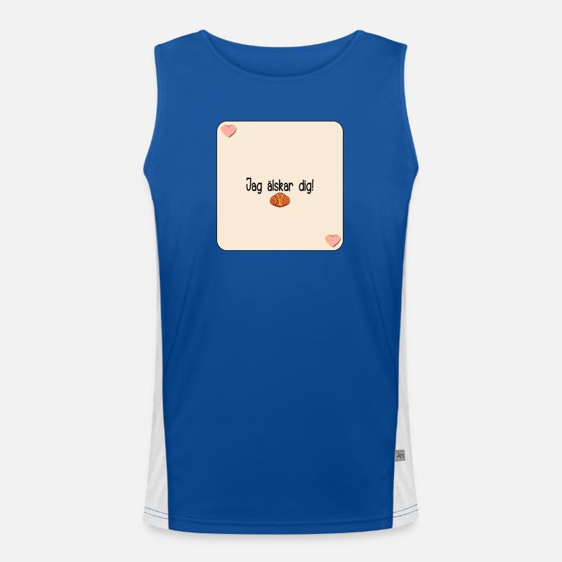 Ich liebe dich Gebäck Funktionelles Kontrast-Tank Top für Männer 
