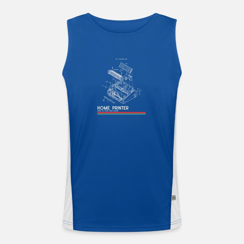 Home Printer Blueprint Men's Functional Contrast Tank Top 