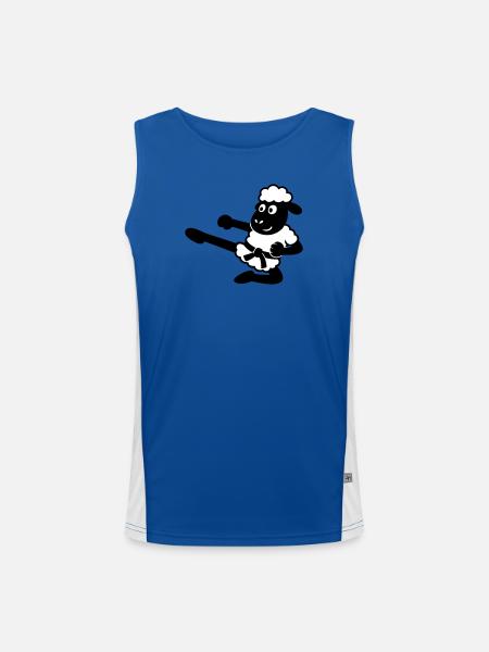 Karate Schaf - Funktionelles Kontrast-Tank Top für Männer - Royal/Weiß