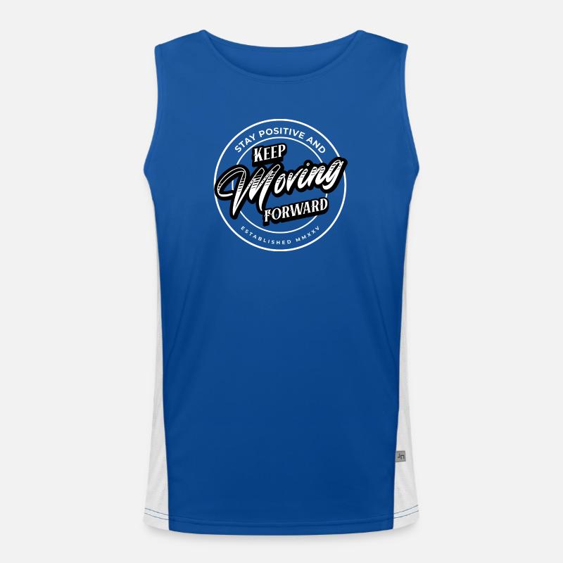 Rest Positive - Keep Moving Forward - Men's Functional Contrast Tank Top  - royal/white