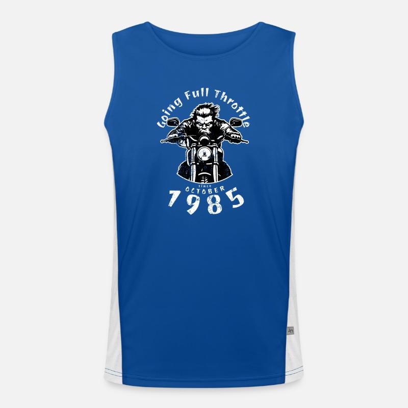 40. Geburtstag Going Full Throttle Since 10/1985 Funktionelles Kontrast-Tank Top für Männer 