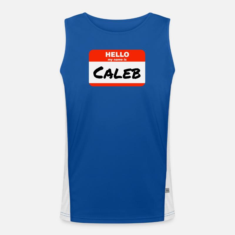 Hello My Name Is Caleb Label Name Tag Men's Functional Contrast Tank Top 