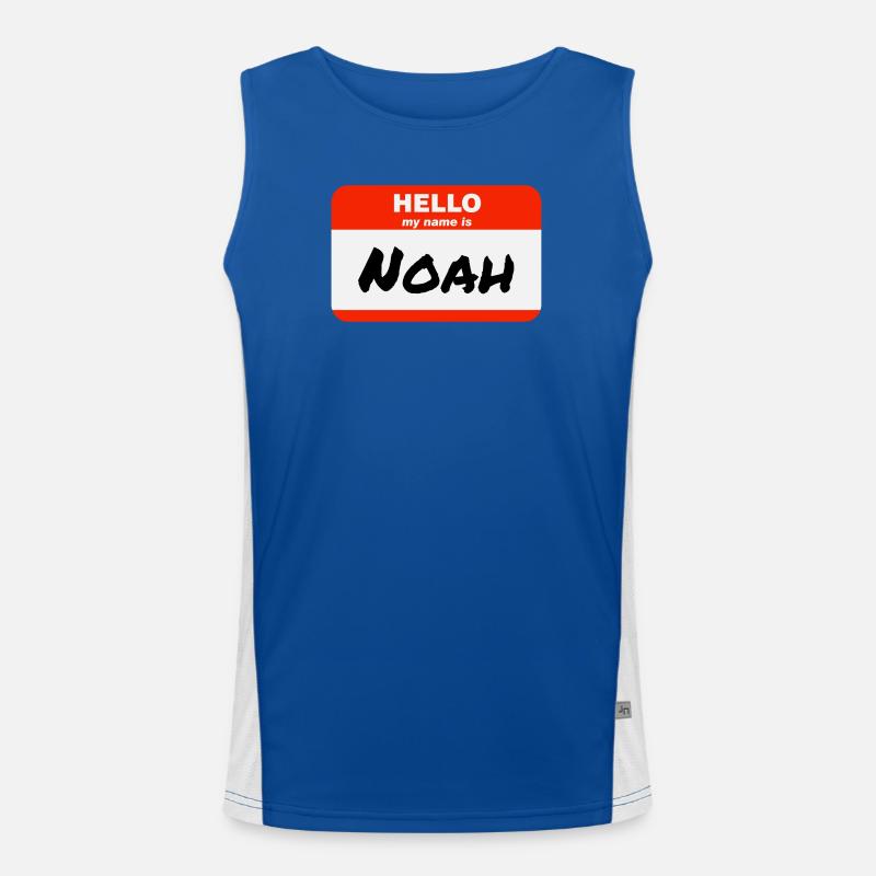 Hello My Name Is Noah Etikett Namensschild Funktionelles Kontrast-Tank Top für Männer 