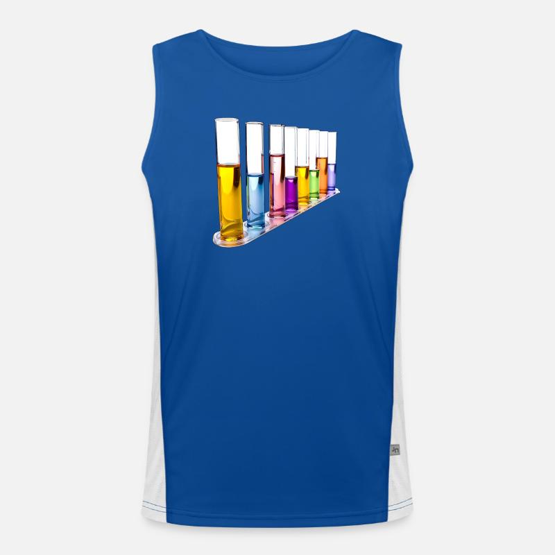 Rainbow Test Tubes Pattern Men's Functional Contrast Tank Top 