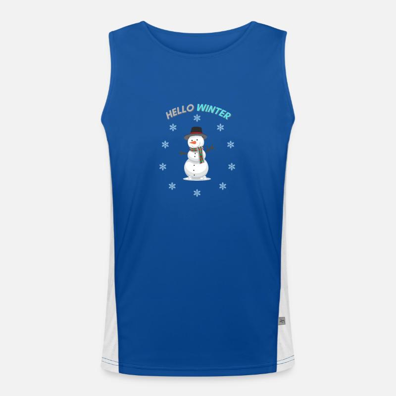 Hello Winter Snowman Charm Funktionelles Kontrast-Tank Top für Männer 