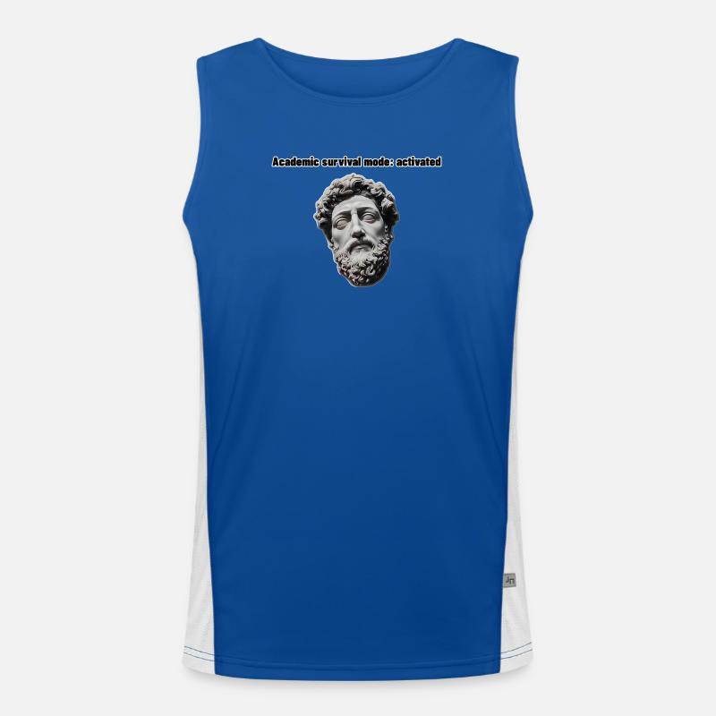 Academic survival mode: activated - Men's Functional Contrast Tank Top  - royal/white
