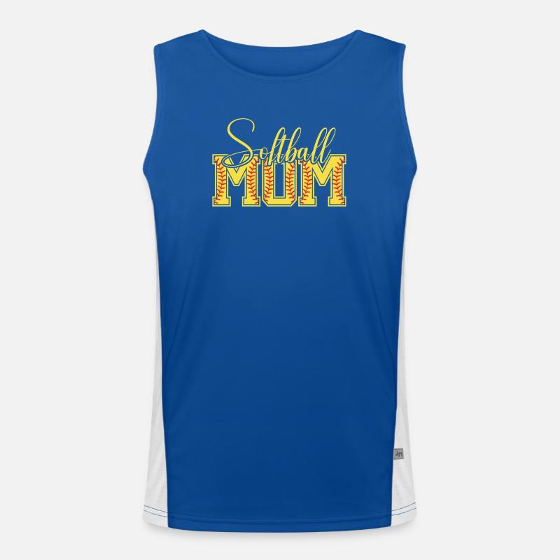 Logo lettré de maman de softball Débardeur respirant contrasté Homme 