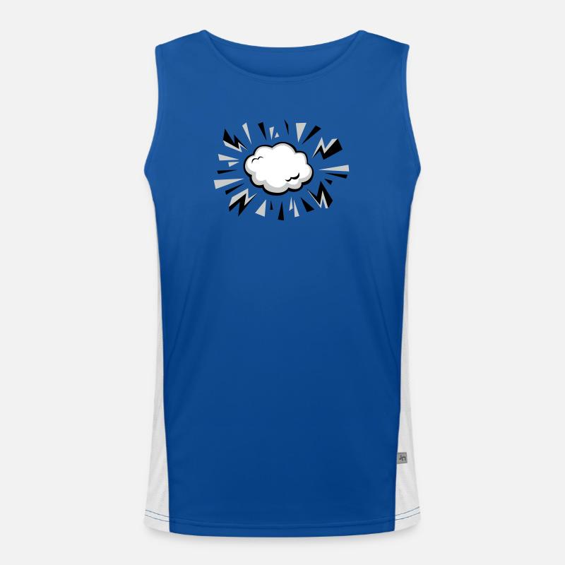 Comic Cloud with Lightning - Men's Functional Contrast Tank Top  - royal/white