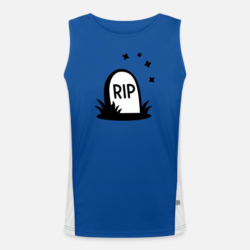 RIP Halloween Grabstein Silhouette Funktionelles Kontrast-Tank Top für Männer 
