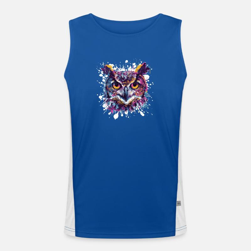  Eulenkopf Splatter Funktionelles Kontrast-Tank Top für Männer 