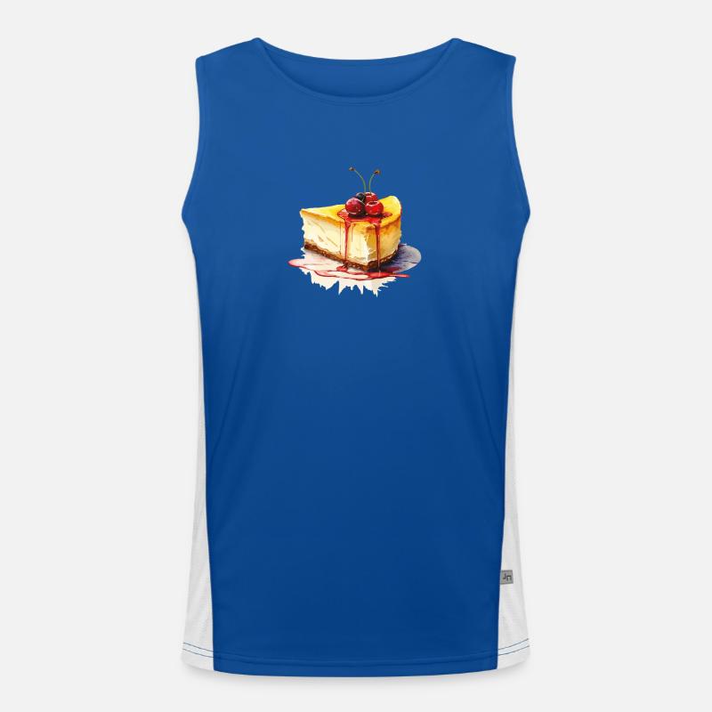 Cheesecake Cake Watercolor Men's Functional Contrast Tank Top 